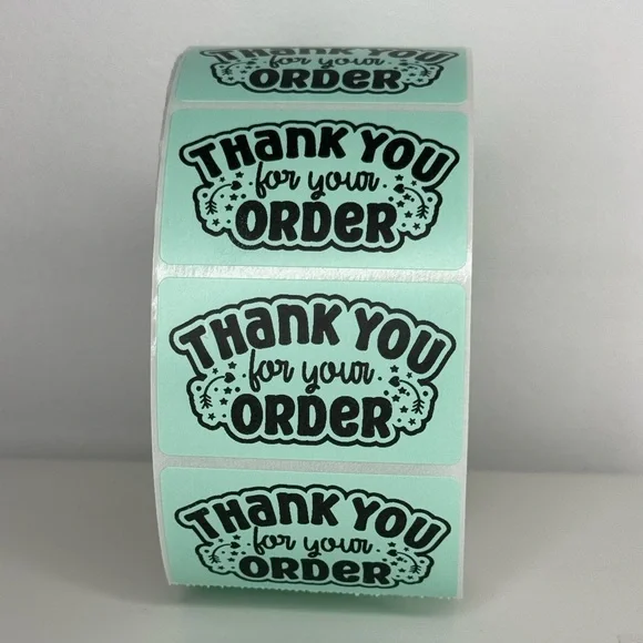 Thank you stickers pink | thank you for your order stickers | 100 sticker - Picture 3 of 4